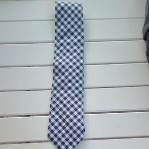 Blue and White Checkered Men's Tie